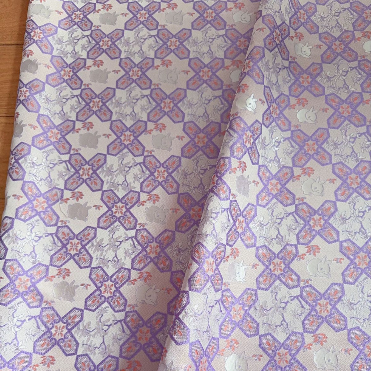 馥贵玉兔色织国风提花面料 新中式马甲旗袍汉服童装礼服箱包抱枕