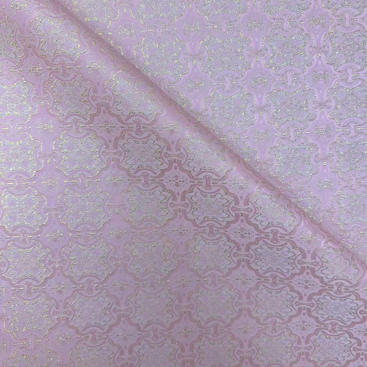 金丝定胜纹仿宋锦提花面料 新中式马甲旗袍汉服裙子服装面料箱包