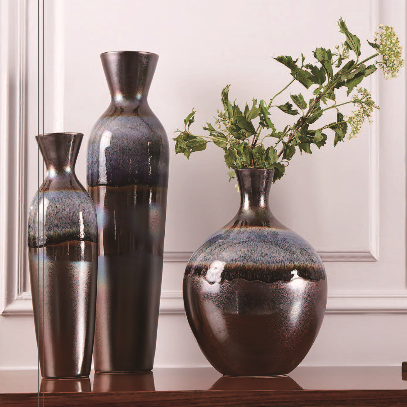 现代新中式陶瓷花瓶摆件样板房会所家居客厅电视酒柜玄关软装饰品