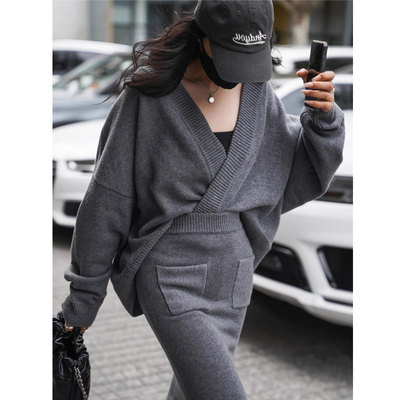 羊毛2023秋开衫+半身裙时髦套装