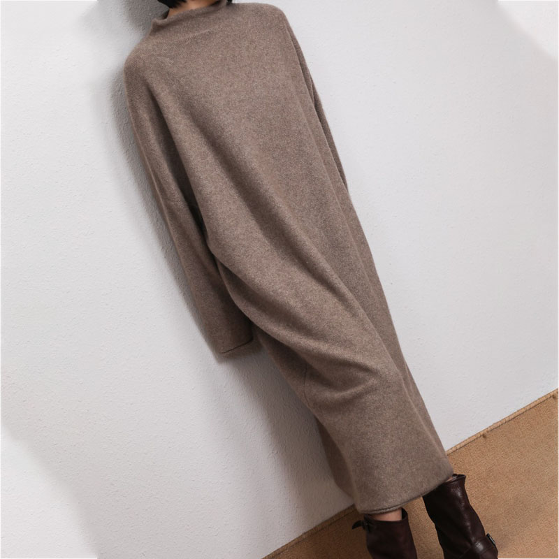 法式宽松羊绒羊毛连衣裙