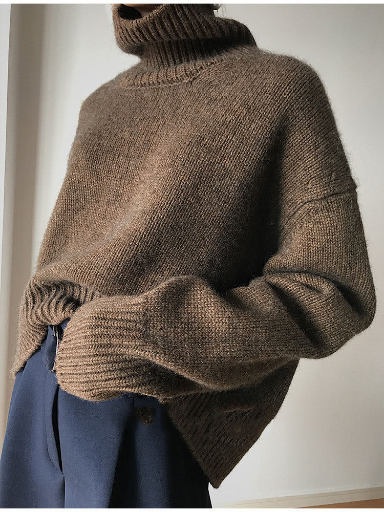 n年不过时的经典款高领加厚毛衣