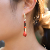 烛龙 守护 红运 曦光里 生命力 红玛瑙耳饰925银耳环新年礼物