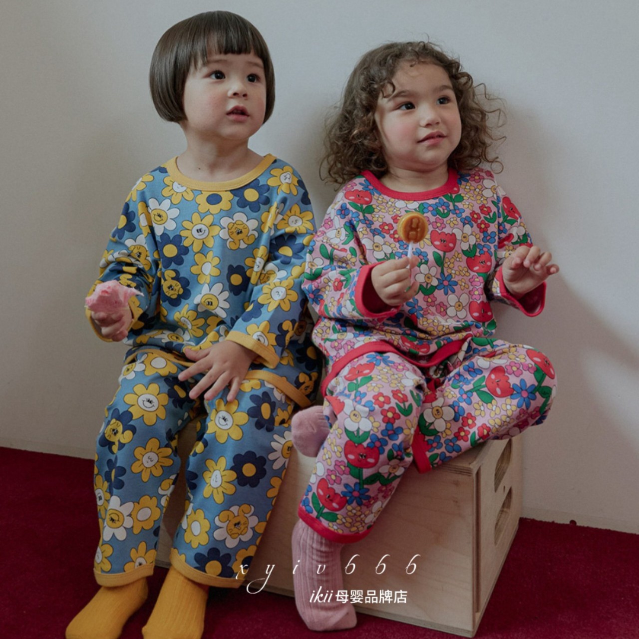 【春秋】cordi-i正品韩国童装儿童家居服宝宝睡衣套装宽松A类面料