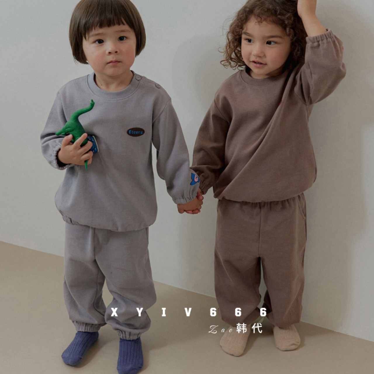 【春秋】cordi-i正品韩国童装儿童家居服宝宝睡衣套装卫衣卫裤A类