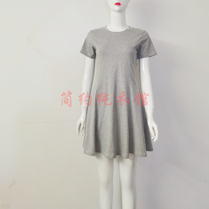 纯棉短袖体恤连衣裙女装夏季新款韩版百搭修身显瘦黑色a字短裙子