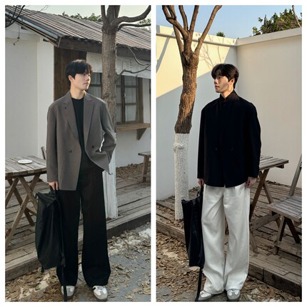 苏大恒韩版春季松男士松弛高级感通勤休闲百搭西服宽松西装外套