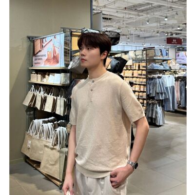 夏季透气男士莱赛尔亚麻短袖衬衫
