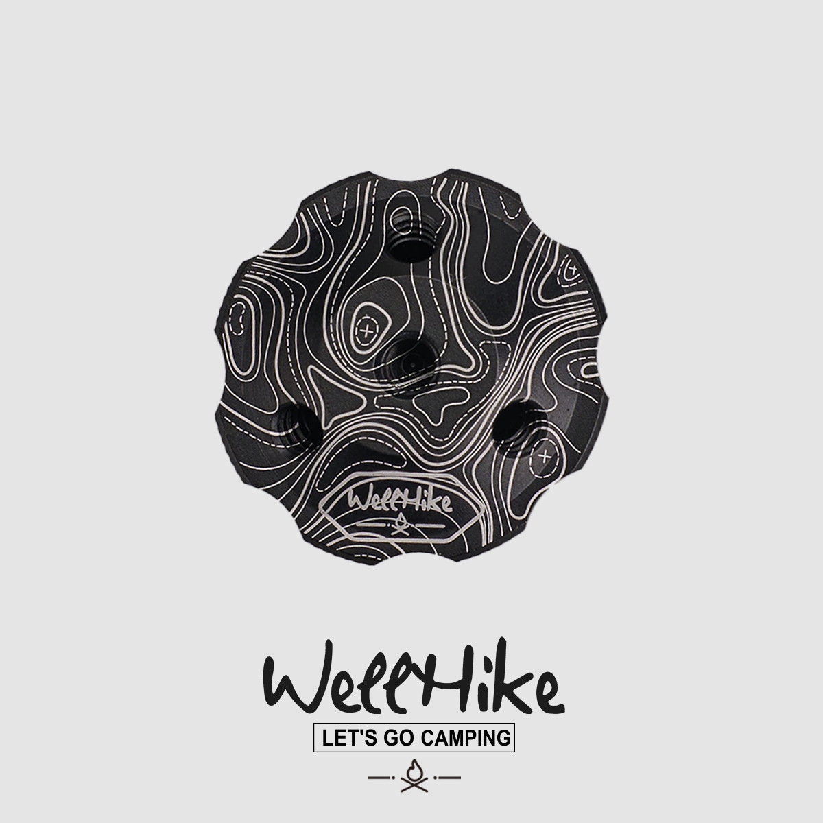 户外露营灯磁吸气罐支架1/4接口通用铝合金灯架底座适配GZ灯38灯