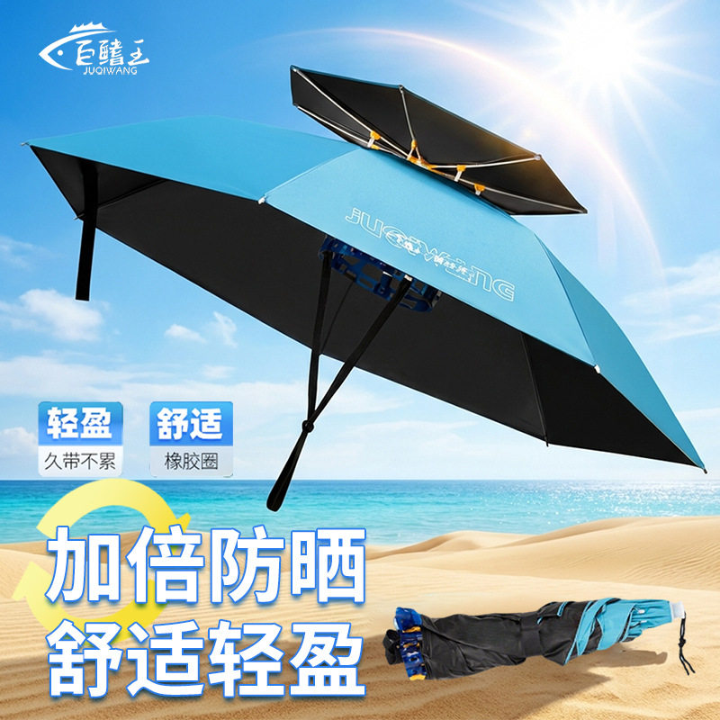 野者新款伞帽头戴式钓鱼伞雨伞头顶雨伞斗笠雨伞钓鱼专用便携伞帽