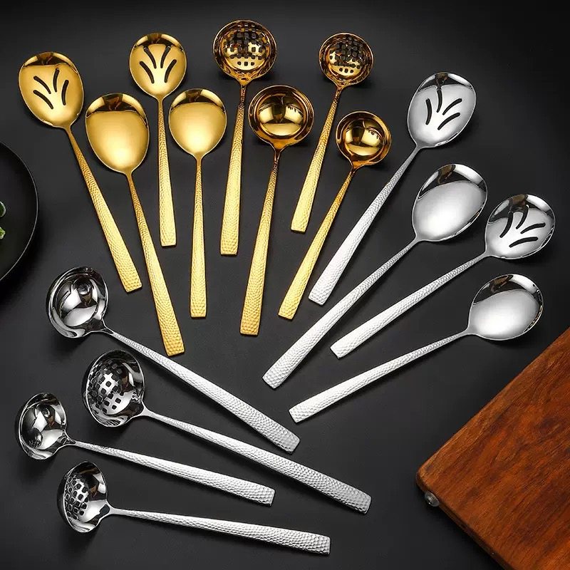 304不锈钢金色火锅汤勺架汤勺漏勺分菜更分菜漏公用匙鱼匙多用勺,厨房/烹饪用具,汤勺,淘宝优惠券,粉丝福利购,淘宝优惠卷