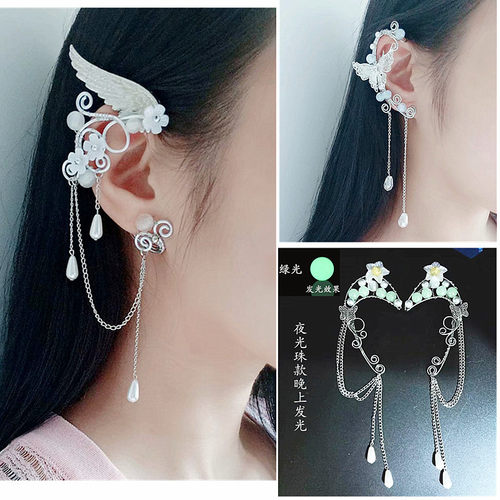 轻古风耳环手工精灵青丘狐无耳洞