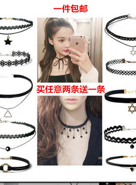 蕾丝配饰时尚风锁骨链热巴同款