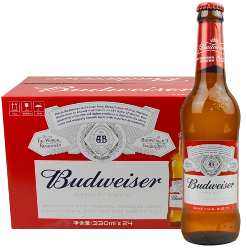 百威啤酒275ml*24瓶装整箱小红瓶美式拉格