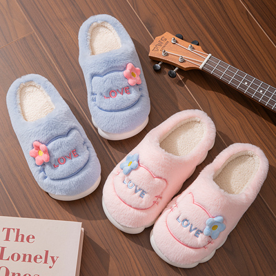 冬季棉拖鞋女2025新款居家室内情侣卡通加绒加厚保暖毛绒拖鞋冬男