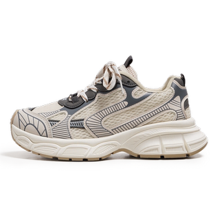 男鞋2026新款夏季透气薄款休闲厚底增高大头宽脚老爹网面运动潮鞋