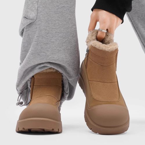 雪地靴男士冬季加绒保暖皮毛一体防寒高帮棉鞋休闲百搭大头面包鞋