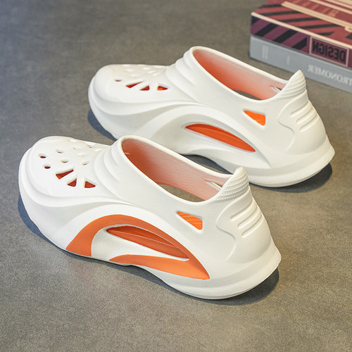 椰子洞洞鞋男款夏季户外沙滩钓鱼漂流凉鞋踩屎感大码防滑包头拖鞋