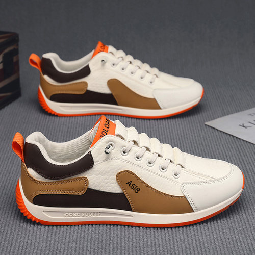 欧洲站男鞋冬季户外运动上班工作轻便小白皮鞋休闲大码46阿甘板鞋