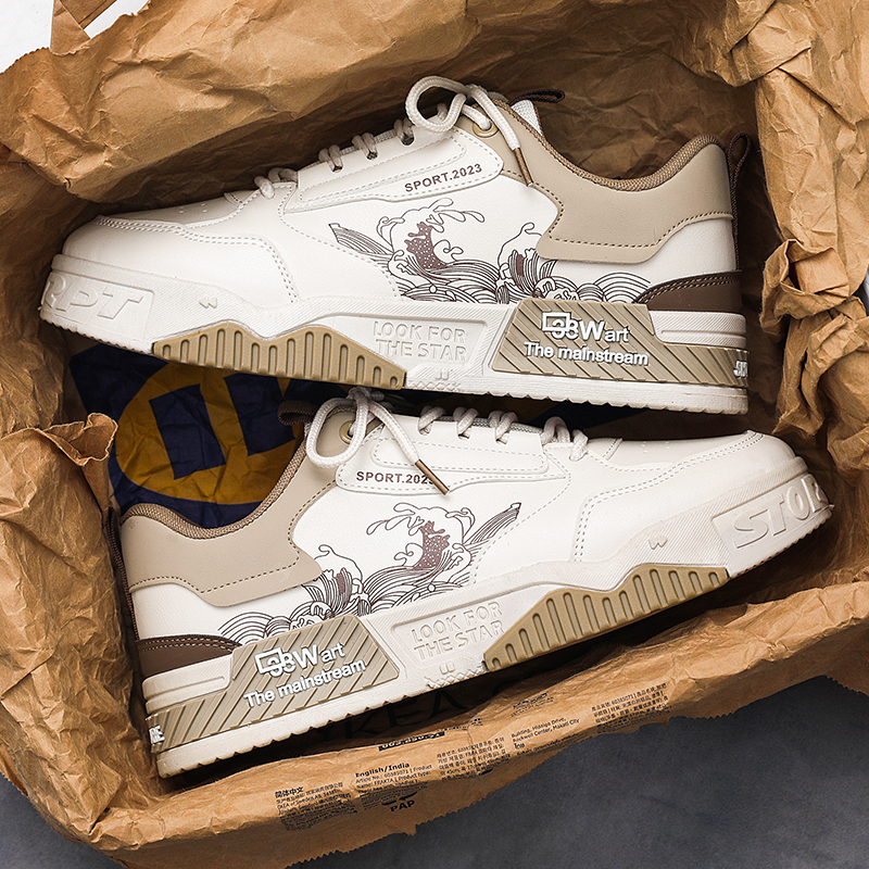 莆田男鞋2025新款春秋青少年高级感厚底小白潮鞋户外运动休闲板鞋