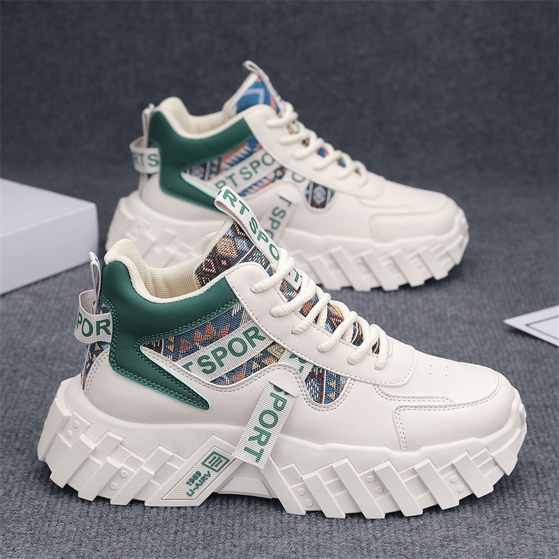 高帮男鞋2025新款冬季潮流百搭青少年跑步休闲运动厚底增高马丁靴