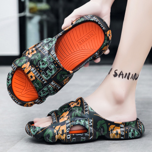 拖鞋 男潮牌夏季 外穿防滑网红椰子凉拖青少年沙滩休闲海边运动凉鞋