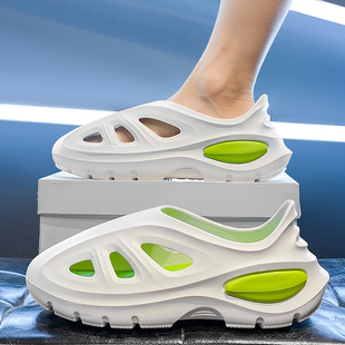 洞洞鞋男款夏季外穿镂空全包防滑防臭拖鞋大码45涉水溯溪沙滩凉鞋