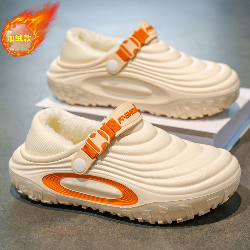 棉拖鞋男冬季加绒保暖防寒居家包头棉鞋46大码47防水防滑包跟拖鞋