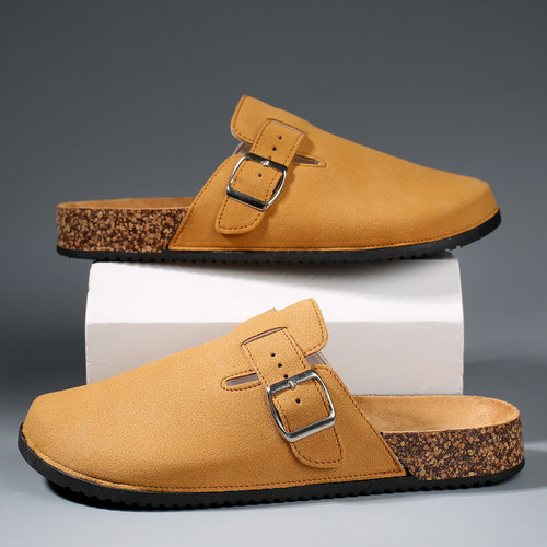 勃肯鞋男款夏季休闲防滑外穿懒人一脚蹬无后跟情侣大码包头半拖鞋