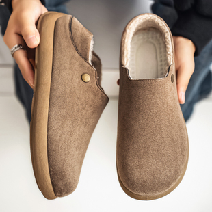 棉拖鞋男款2025新款冬季加绒保暖青少年休闲居家外穿全包勃肯棉鞋