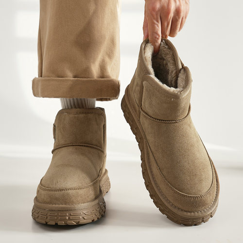 雪地靴男2025新款冬季加绒保暖中筒面包鞋零下40度防寒东北大棉鞋