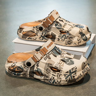 洞洞鞋男2026新款男士防滑防臭踩屎感包头拖鞋开车两用大码46凉鞋