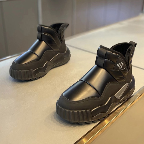 雪地靴男款冬季加绒加厚保暖棉鞋东北户外皮毛一体防水防滑面包鞋