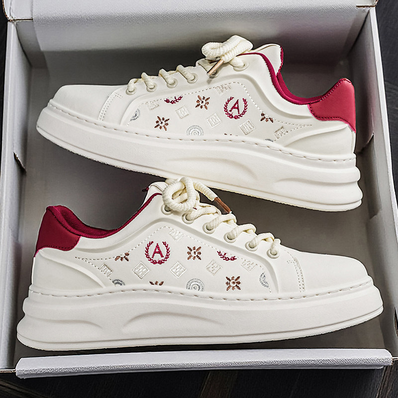 男鞋2026新款春季防滑休闲百搭潮流小众板鞋青少年运动厚底小白鞋,流行男鞋,单鞋,淘宝优惠券,粉丝福利购,淘宝优惠卷