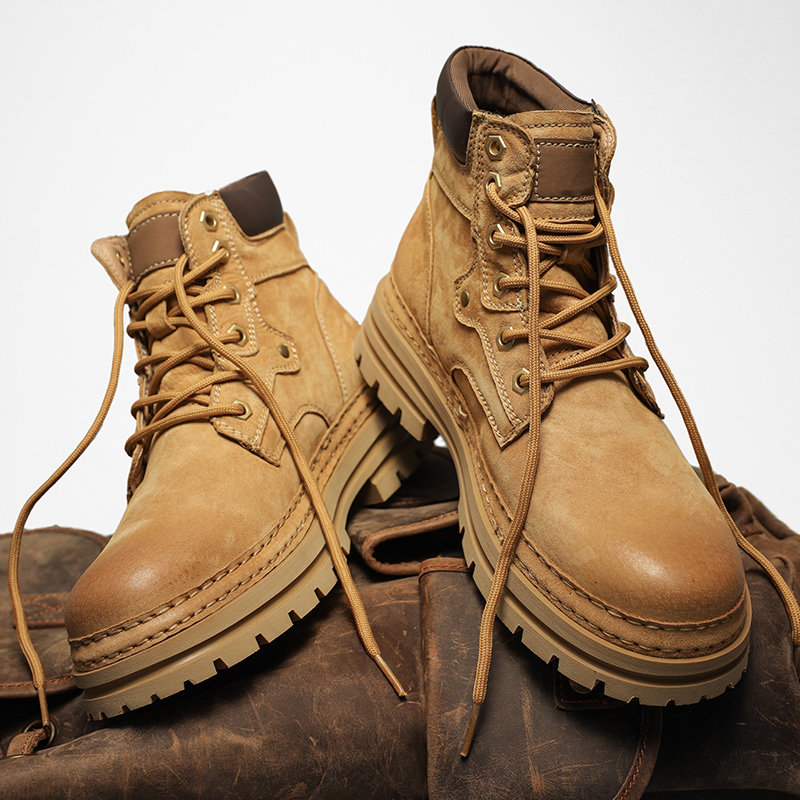 马丁靴男2026新款冬季休闲复古百搭大黄皮靴防滑运动厚底加绒棉靴,流行男鞋,马丁靴,淘宝优惠券,粉丝福利购,淘宝优惠卷