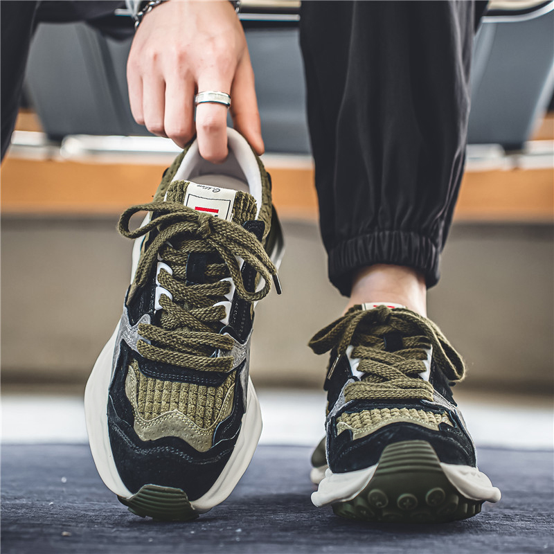 男鞋冬季透气潮牌青少年阿甘运动鞋网红爆款百搭增高华夫老爹潮鞋