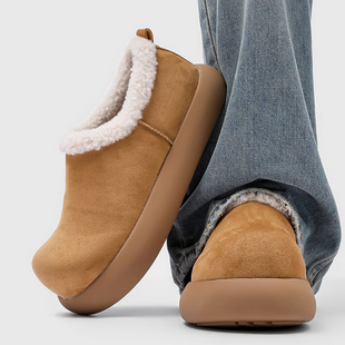 全包厚底小土豆勃肯鞋男款一脚蹬冬季加绒保暖增高大头防寒雪地靴