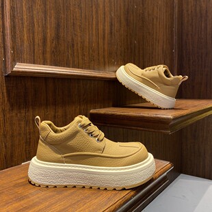 马丁靴男款冬季潮流百搭高级感厚底增高板鞋运动休闲大头德比皮鞋