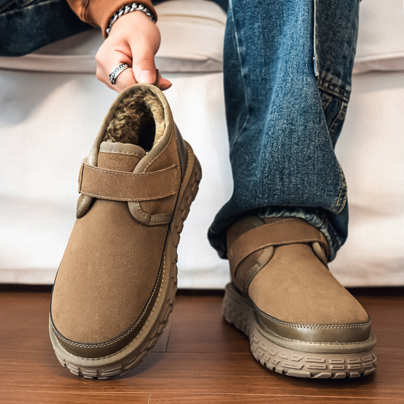 男士皮毛一体雪地靴男鞋2025新款冬季加绒加厚保暖棉鞋子防滑防水