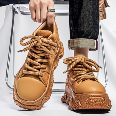 高帮男鞋冬季加绒保暖棉鞋防滑厚底增高板鞋青少年休闲百搭老爹鞋