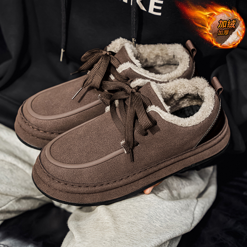 勃肯棉鞋男款冬季潮牌高级感复古休闲乐福鞋男士加绒保暖休闲男鞋