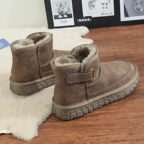 雪地靴男2025新款冬季厚底加绒保暖面包棉靴男士休闲百搭高帮棉鞋