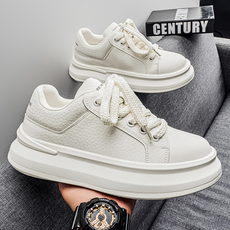 男鞋冬季2025新款潮牌高级感运动休闲板鞋青少年厚底增高小白潮鞋