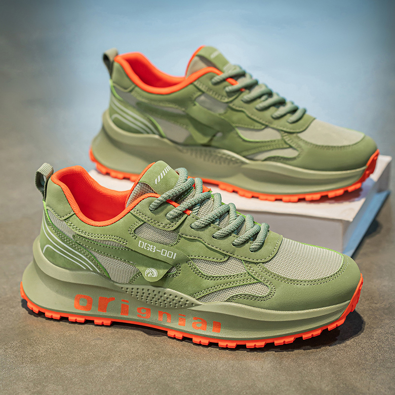 莆田男鞋冬季网面透气百搭厚底潮鞋青少年休闲跑步防滑运动老爹鞋