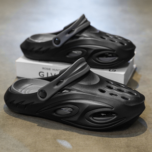 上班开车两用包头凉拖 洞洞鞋 男款 夏季 外穿防滑防臭耐磨踩屎感凉鞋