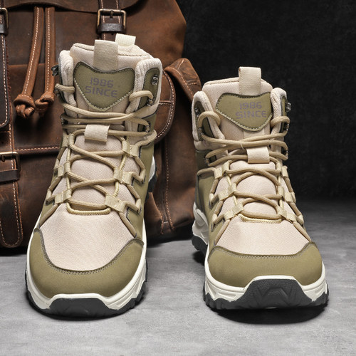 高帮男鞋2025新款冬季户外登山马丁靴厚底耐磨防滑运动休闲工装鞋