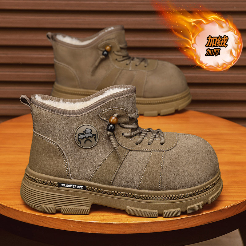 高帮鞋男士2025新款冬季防水加绒保暖东北大头棉鞋户外休闲雪地靴