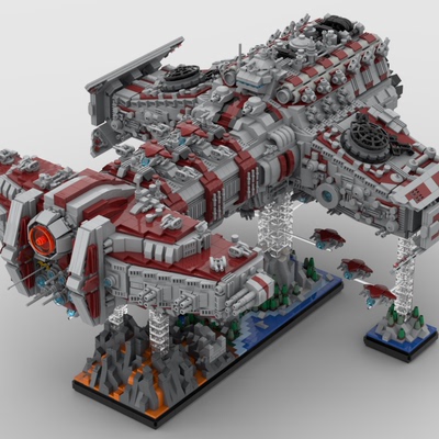 MOC109383星际争霸战巡洋舰星球大战积木大型舰艇高难度组装积木