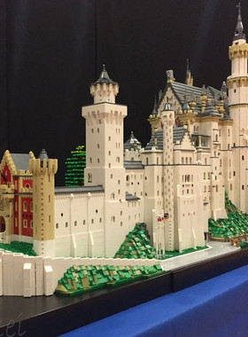 MOC世界名建筑新天鹅城堡建筑形巨型大型高难度积木拼装模型