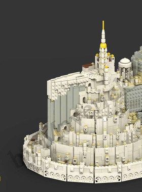 MOC白色城市（10256“泰姬陵”替代建造）高难度积木组装成人积木